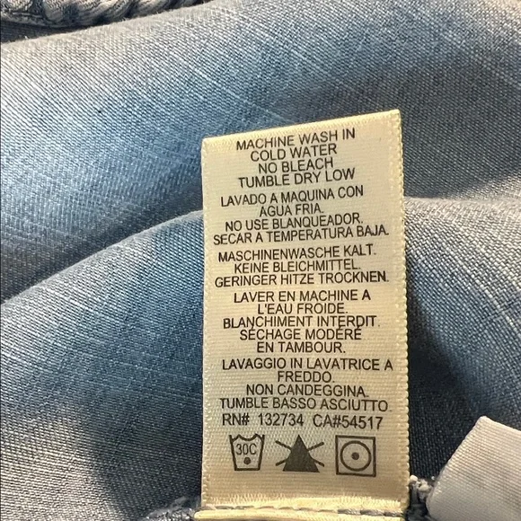 Cloth & Stone Sky Blue short~sleeve V-Neck Tunic Dress size small - Picture 5 of 8